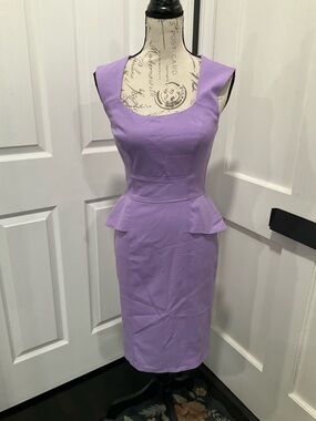 WHITE HOUSE BLACK MARKET LILAC LAVENDER PEPLUM DRESS
